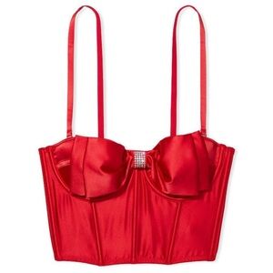 Victoria Secret Dream Angels Cupped Satin Bow Bra Top